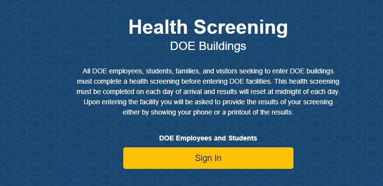 NYC DOE Health Screening
